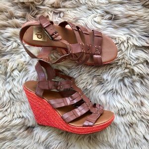 💋Dolce Vita Gladiator Orange Heel Wedges
